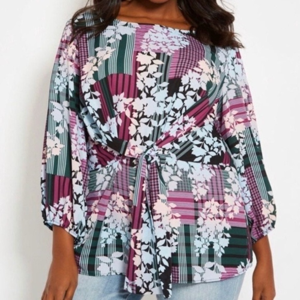 Ashley Stewart Floral Phlox Top Size 14/16